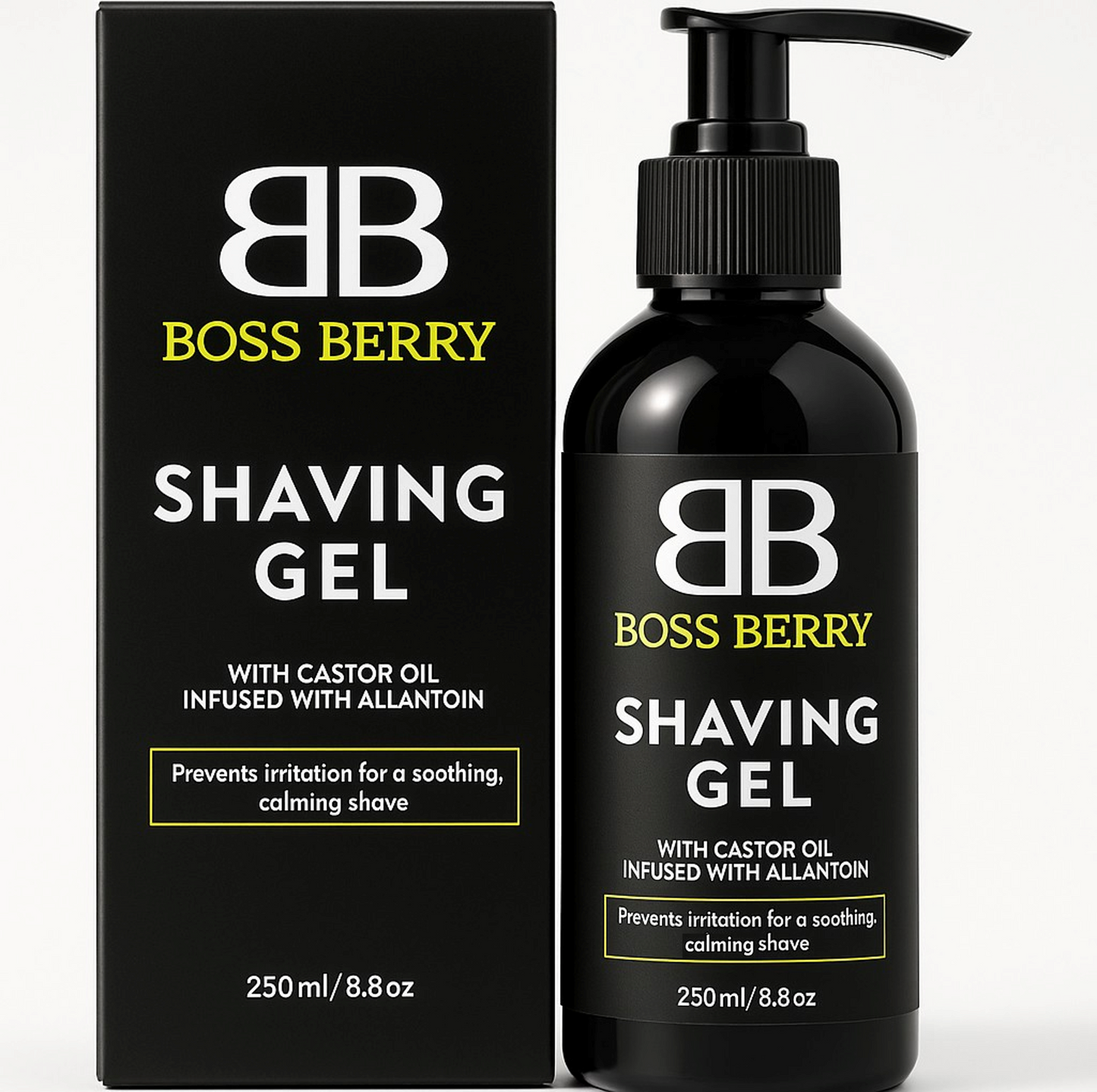 Best Luxury Shaving Gel for Men front of pack | BOSS BERRY