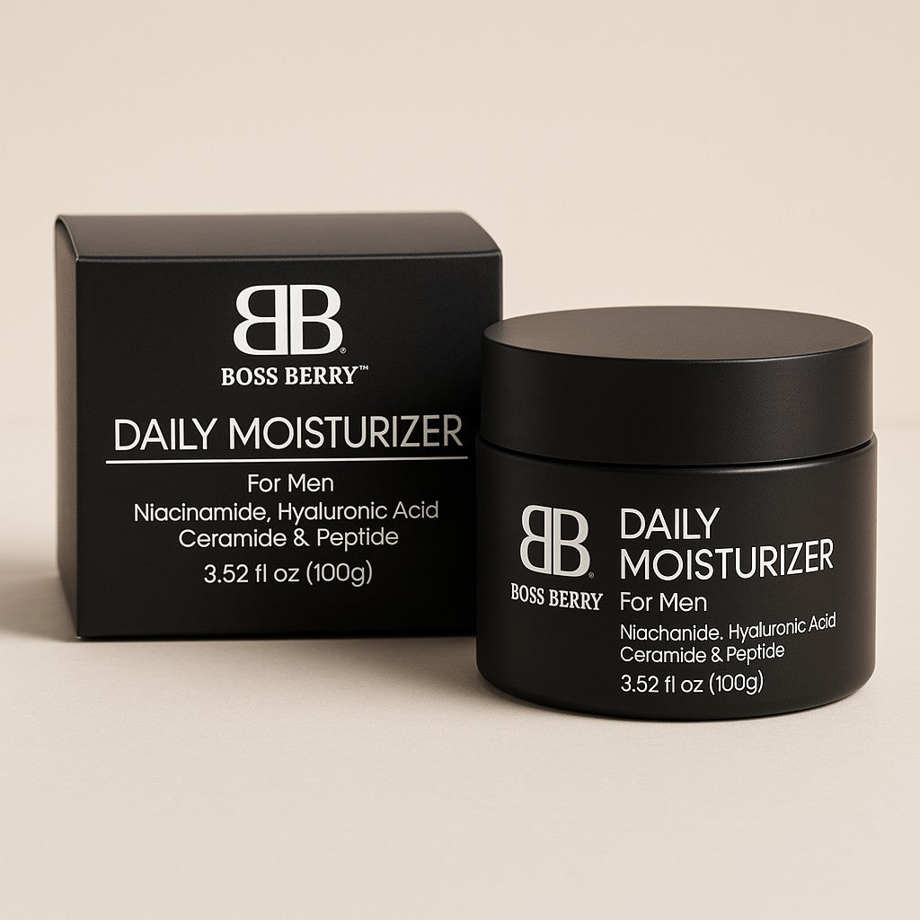 Best Luxury Facial Cleanser for Menwith packaging on a beige background