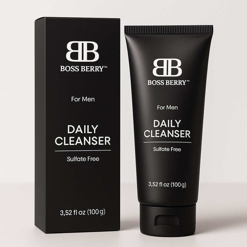 Best Luxury Facial Cleanser for Men, white background | BOSS BERRY