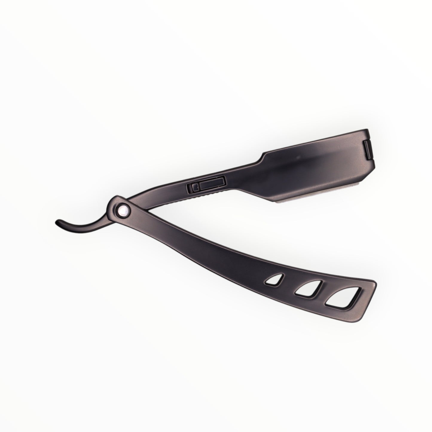 Best Straight Edge Shaving Razor, Black Satin Metal Open | BOSS BERRY