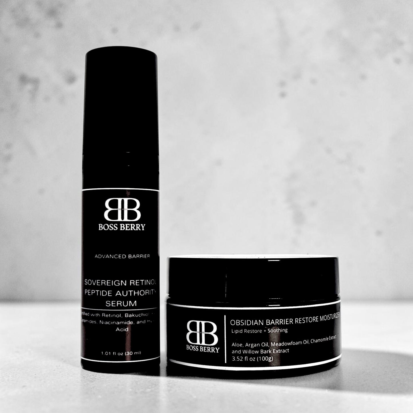 Sovereign Retinol Peptide Authority and Obsidian Barrier Restore Moisturizer