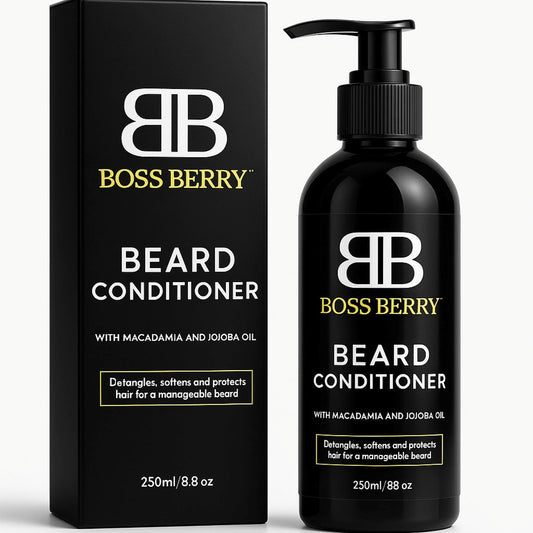 BOSS BERRY Beard Conditioner with Macadamia and Jojoba Oil 8.8 oz, Best Beard Conditioner
