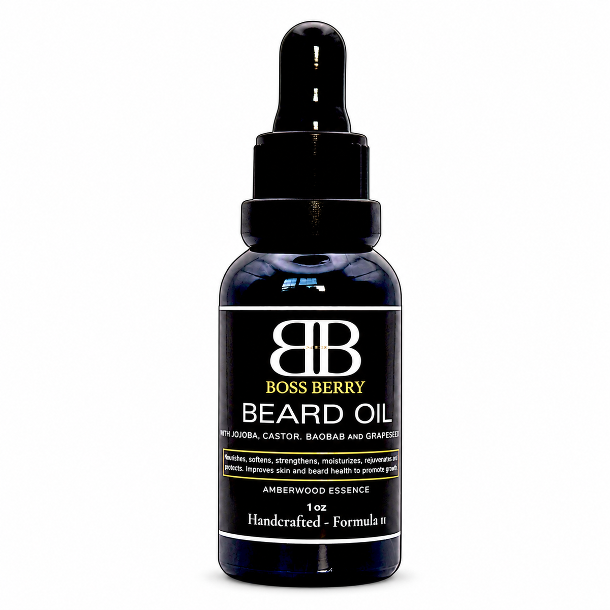 BOSS BERRY Sovereign Beard Elixir on white background