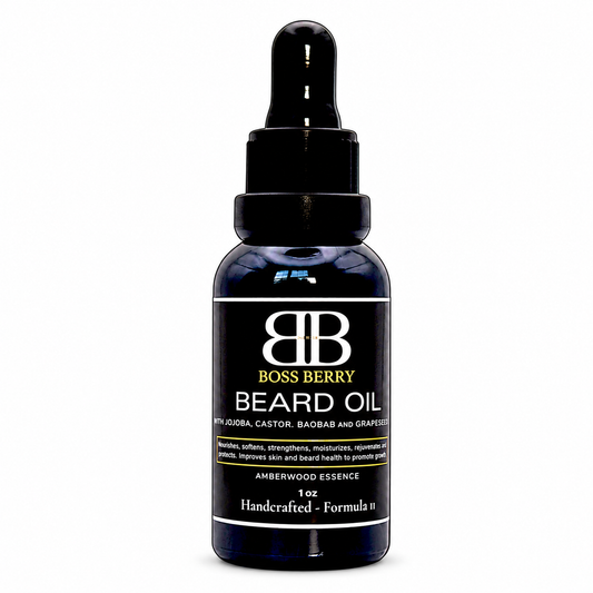 BOSS BERRY Sovereign Beard Elixir on white background