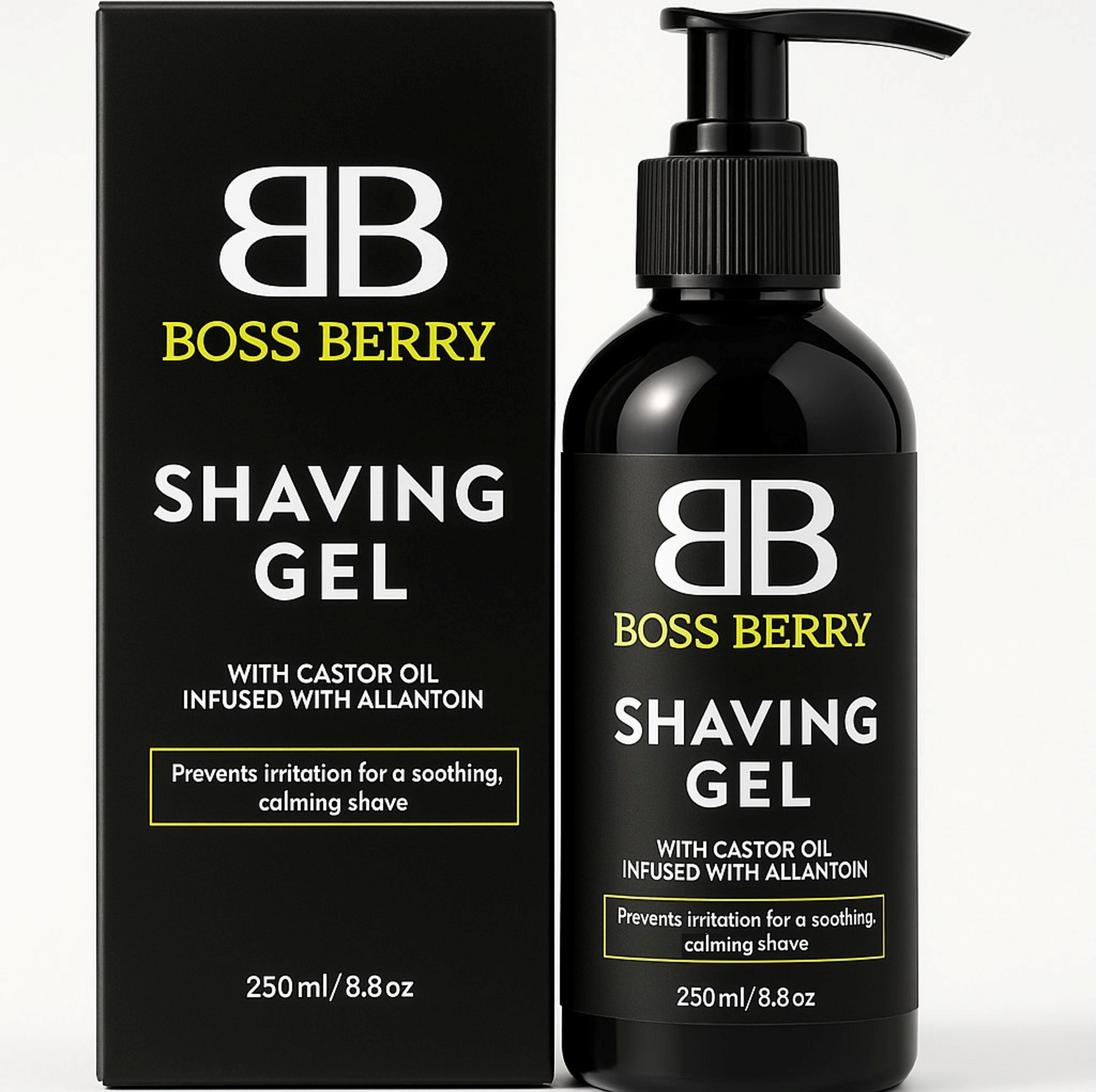 Best Luxury Shaving Gel for Men front of pack | BOSS BERRY