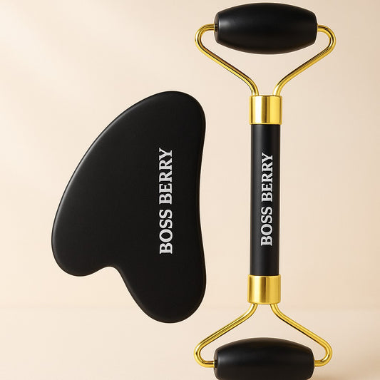 Best Jade Facial Roller and Sculpter, Top View | BOSS BERRY
