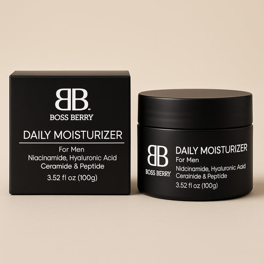 Best Luxury Facial Moisturizer for men, Front Of Pack | BOSS BERRY