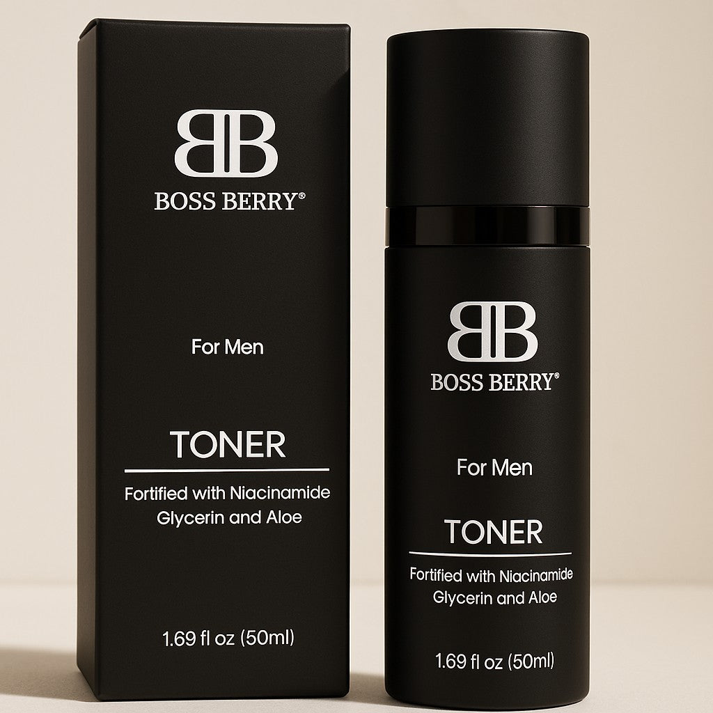 Best Luxury Facial Toner for Men, beige background | BOSS BERRY