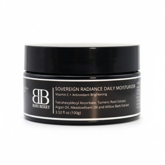 Boss Berry Sovereign Radiance Daily Moisturizer jar on a white background