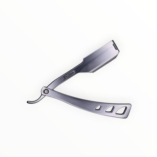 Best Straight Edge Shaving Razor, Brushed Silver Open | BOSS BERRY 