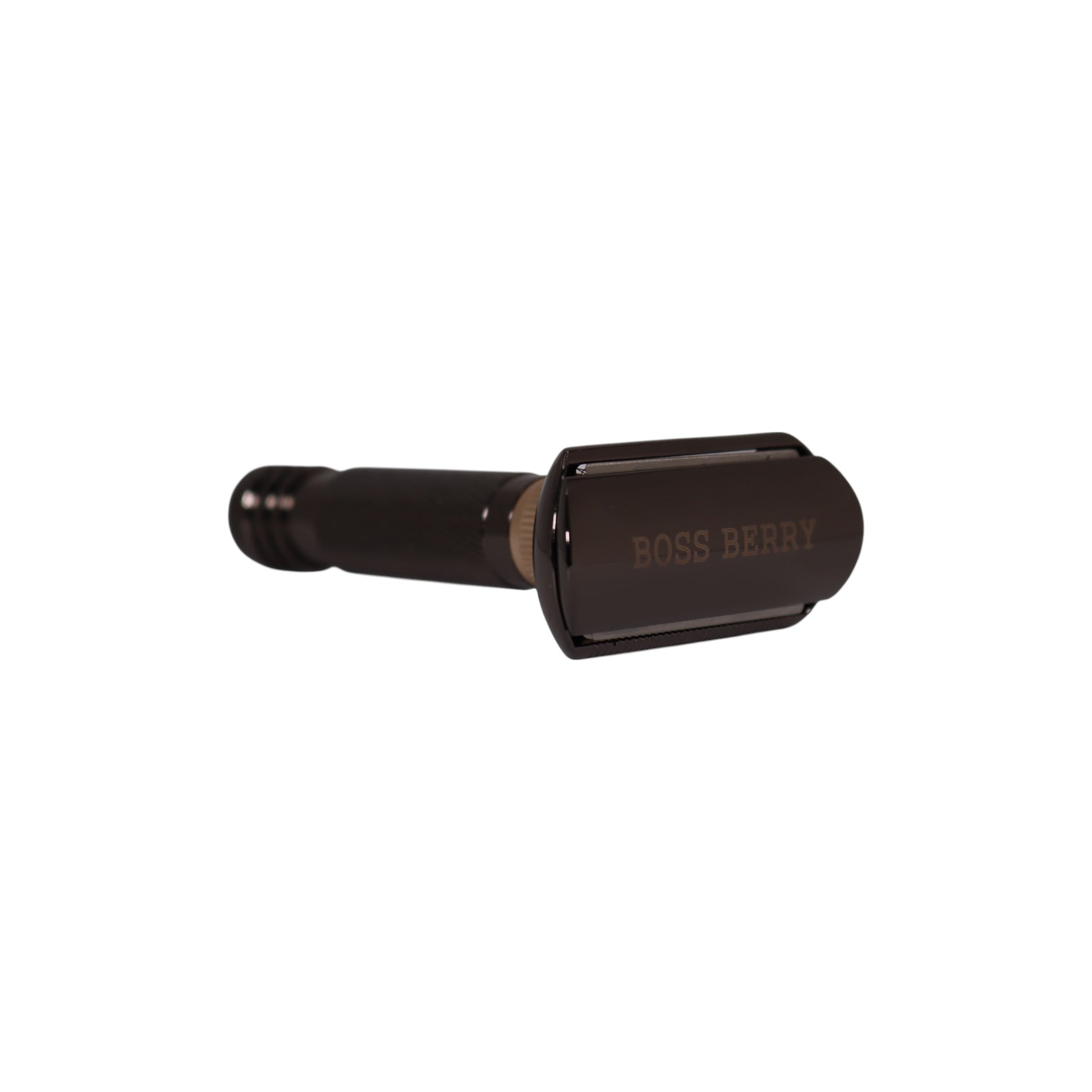 Best Adjustable Shaving Razor, Black Chrome, side front view | BOSS BERRY 