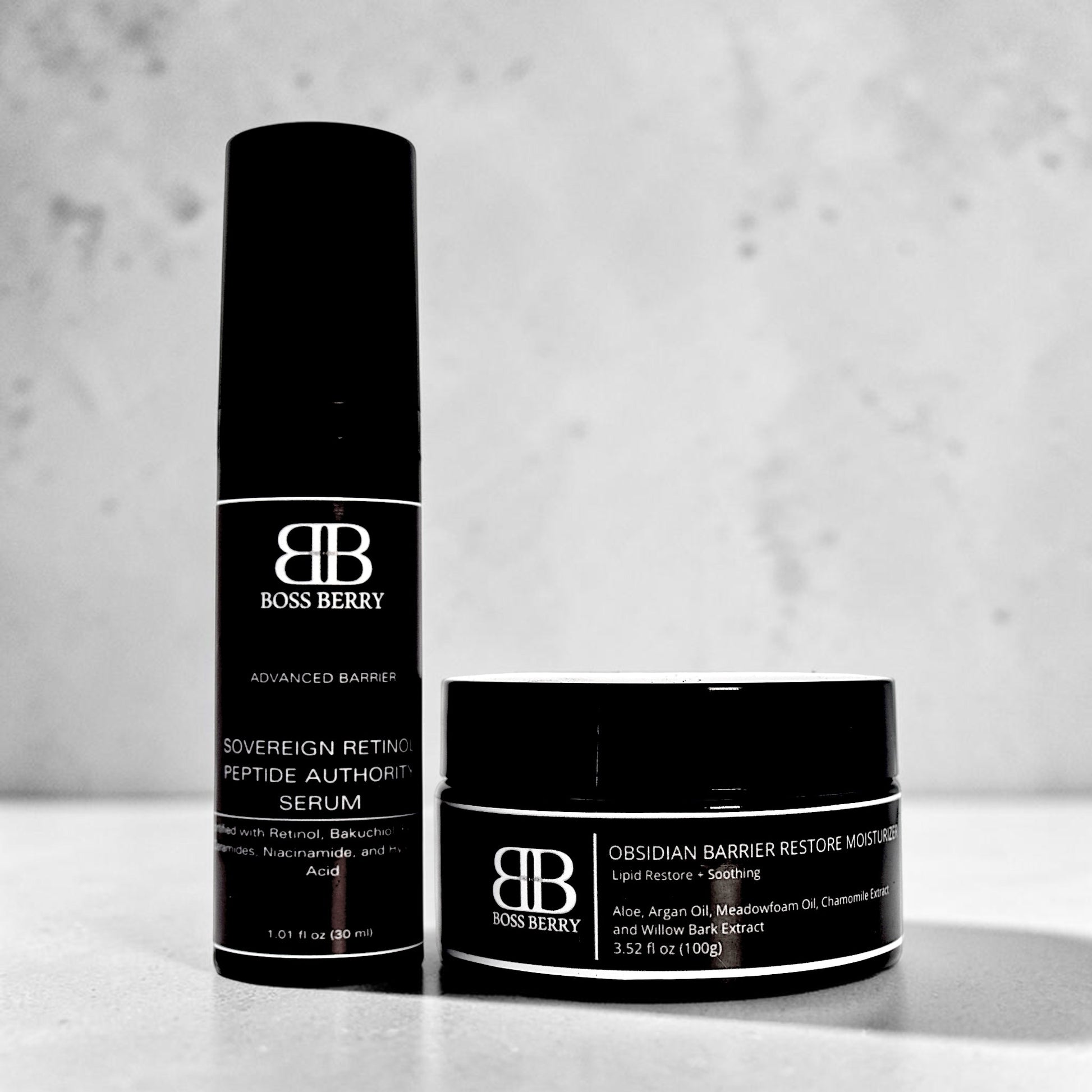 Sovereign Retinol Peptide Authority and Obsidian Barrier Restore Moisturizer