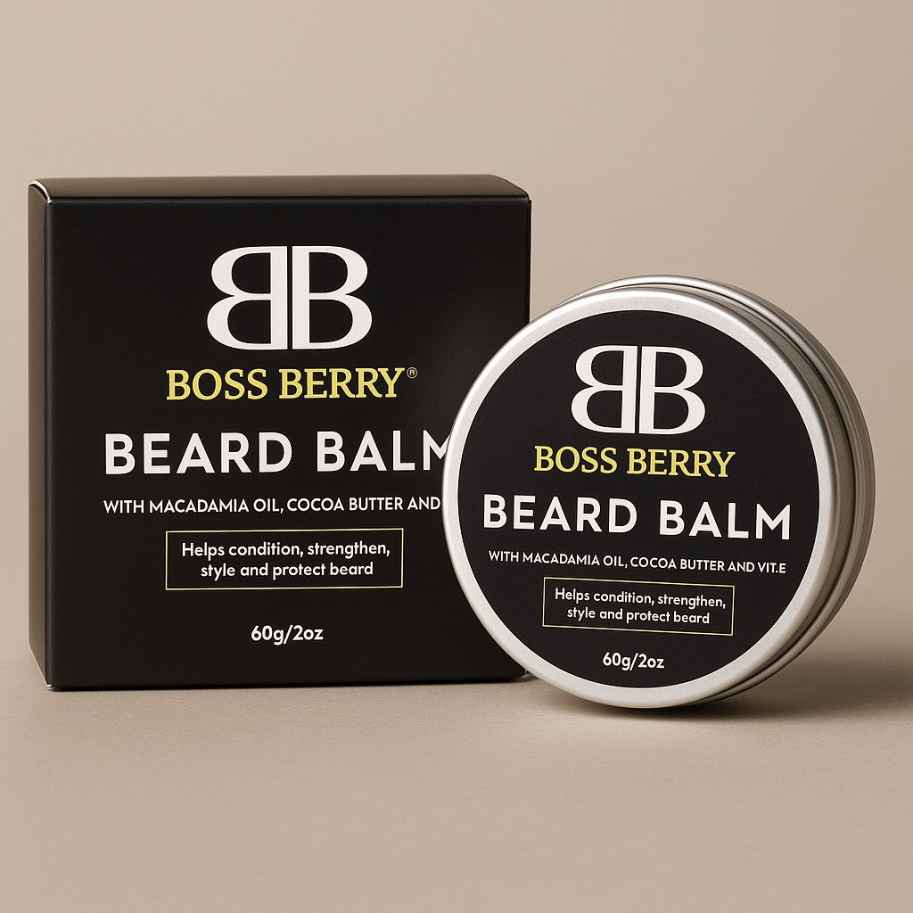 BOSS BERRY Beard Balm, Front of Pack